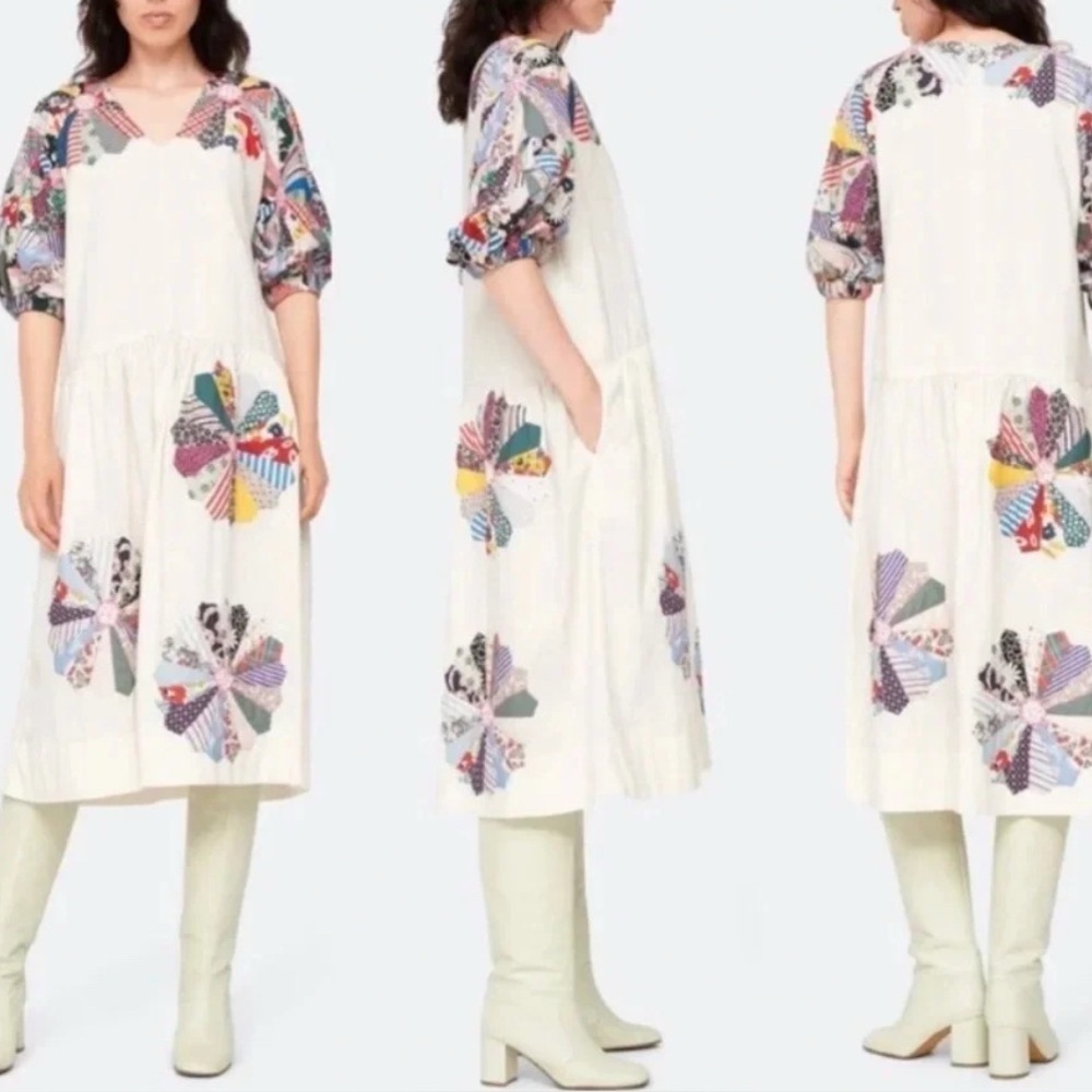 SEA NY Paloma patchwork midi dress size xxs